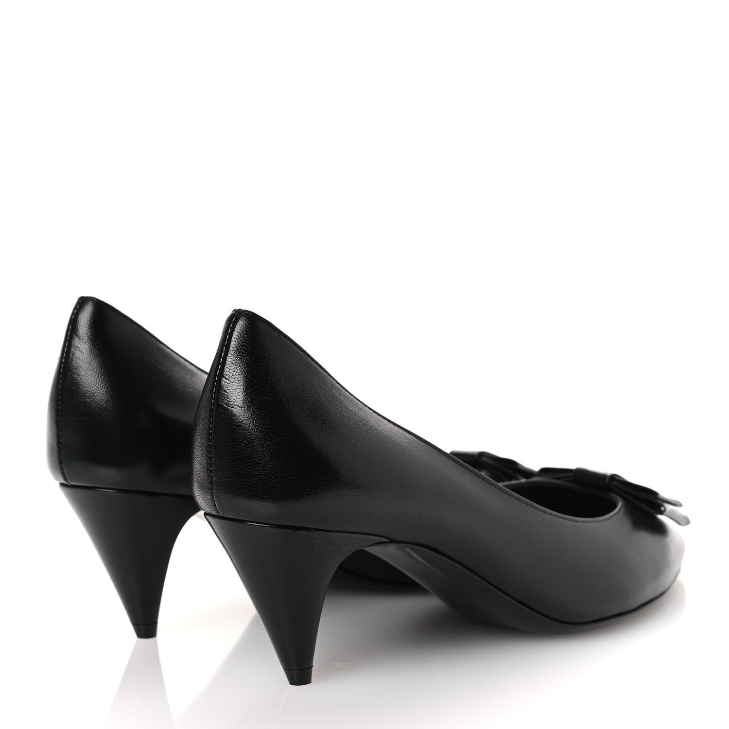 Saint Laurent Belfagor Bow Anais 55 Pumps 37 Black Navy 5 of 11