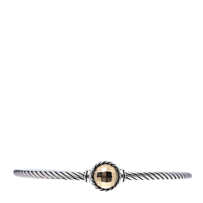 David Yurman Sterling Silver 18K Yellow Gold 3mm Chatelaine Bracelet 1 of 3