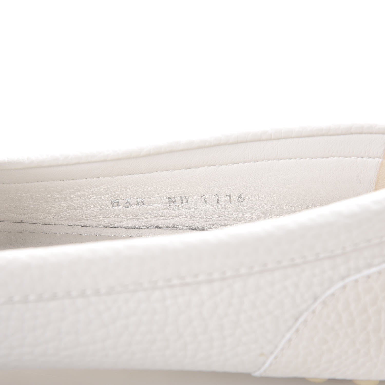 Louis Vuitton Grained Calfskin Close Up Flat Loafer 38 White 8 of 9
