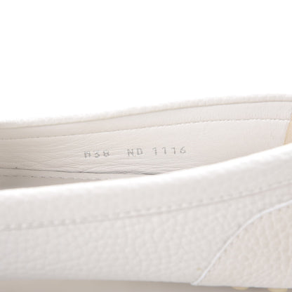Louis Vuitton Grained Calfskin Close Up Flat Loafer 38 White 8 of 9