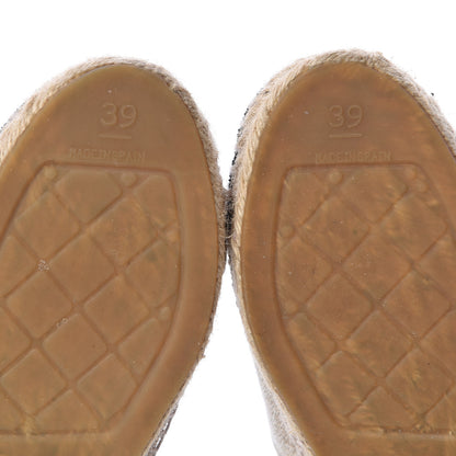 Chanel Toile Sequin CC Espadrilles 39 Beige Black 12 of 13
