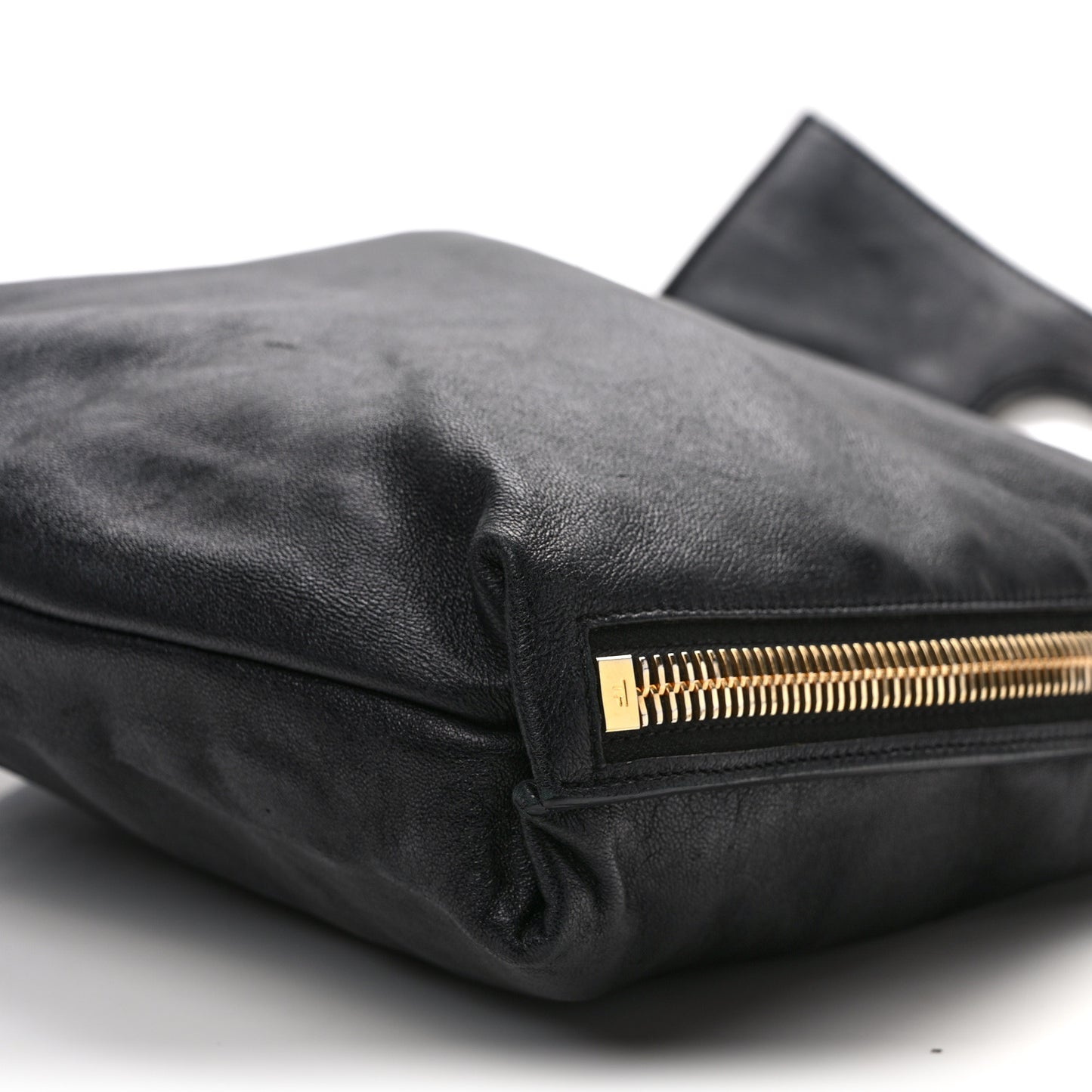 Ramskin Large Alix Padlock Zip Shoulder Bag Black