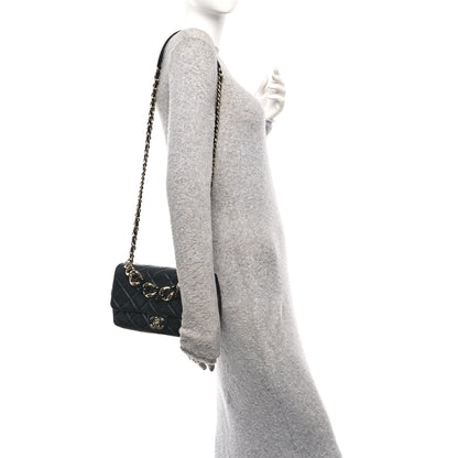 Chanel Lambskin Quilted Resin Bi-Color Chain Flap Bag Black 2 of 11