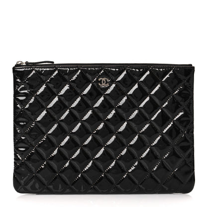 Chanel Patent Calfskin Quilted Medium Cosmetic Case Black 1 of 10
