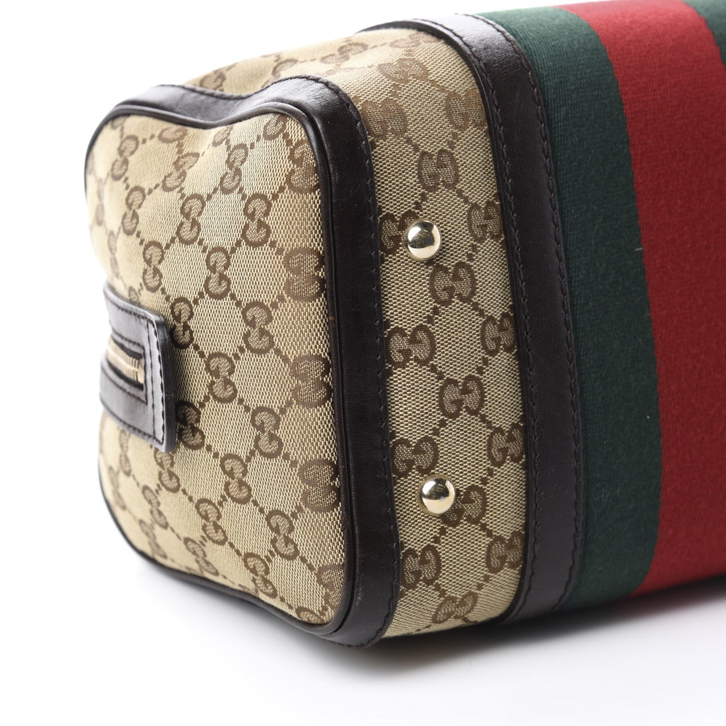 Monogram Vintage Web Small Boston Dark Brown
