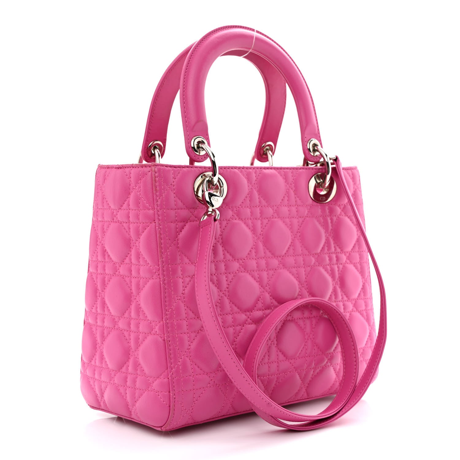 Christian Dior Lambskin Cannage Medium Lady Dior Pink 3 of 16