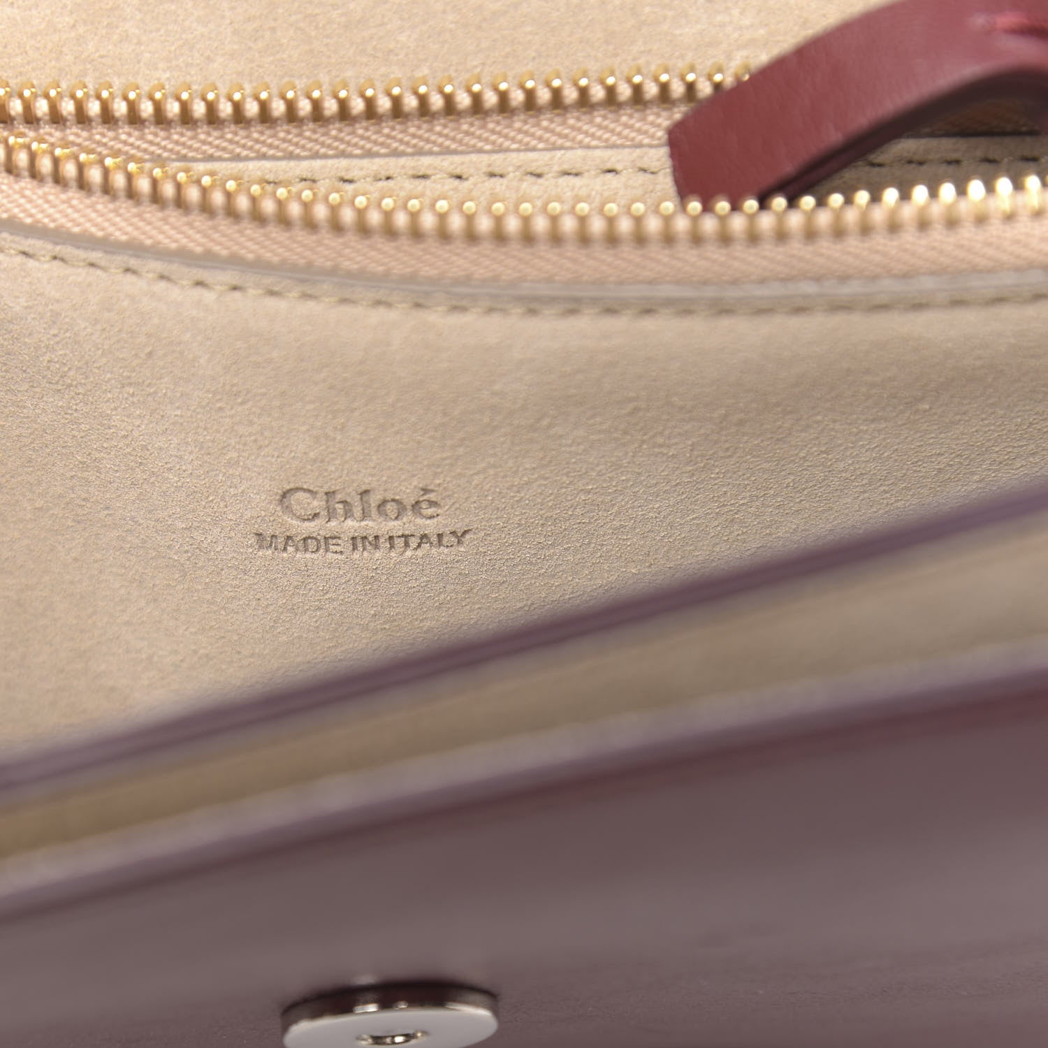 Chloe Calfskin Suede Medium Faye Shoulder Bag Plum Purple 6 of 10