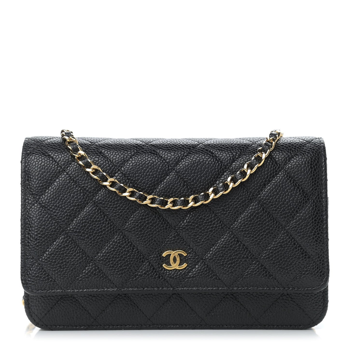 Caviar Quilted Wallet On Chain WOC Black
