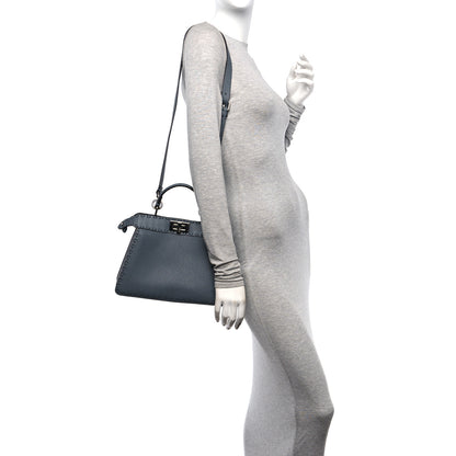 Fendi Cuoio Romano Selleria Chamois Small Peekaboo I SEE U Satchel Asfalto 2 of 11