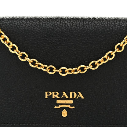 Prada Vitello Daino Mini Chain Bag Black 8 of 10