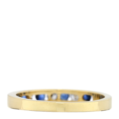Tiffany 18K Yellow Gold Diamond Blue Sapphire Band Ring 49 5 3 of 4