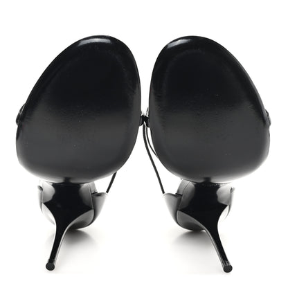 Saint Laurent Patent Cassandra 100 Sandals 38.5 Black 6 of 10