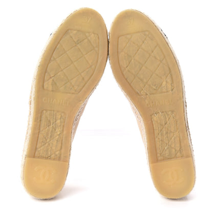 Chanel Lambskin CC Espadrilles 37 Beige Black 5 of 11