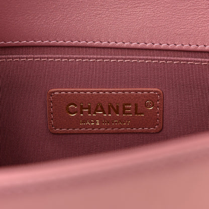 Chanel Metallic Calfskin Quilted Medium Boy Flap Pink 6 of 10