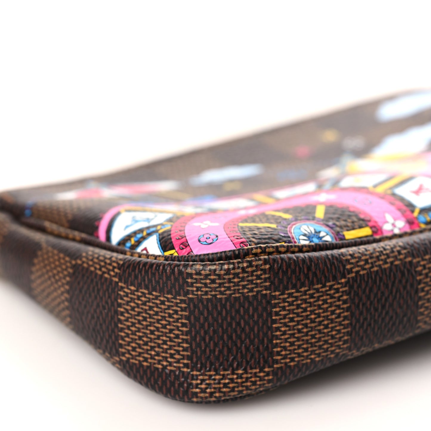 Damier Ebene 2020 Christmas Animation Big Wheel Mini Pochette Accessories Rose Ballerine