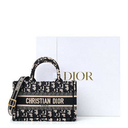 Christian Dior Oblique Mini Book Tote With Strap Blue Multicolor 12 of 12