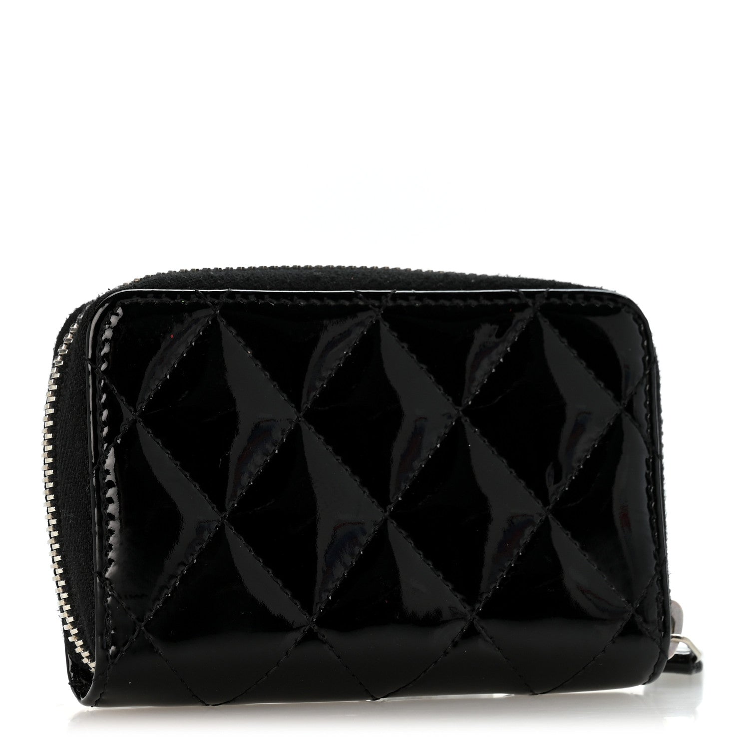 Chanel Patent Calfskin Quilted Zip Coin Purse Black 3 of 10