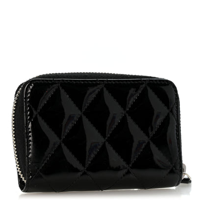 Chanel Patent Calfskin Quilted Zip Coin Purse Black 3 of 10