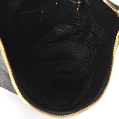 Prada Vitello Daino Side Zip Hobo Black 5 of 10