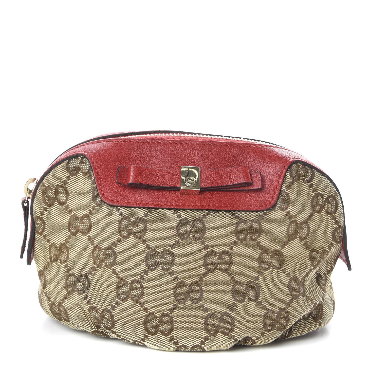 Gucci Monogram Cosmetic Case Brown Red 1 of 8