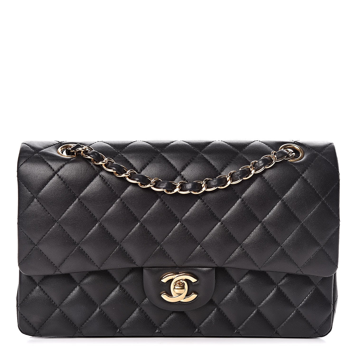 Chanel Lambskin Quilted Medium Double Flap Black 1 of 11
