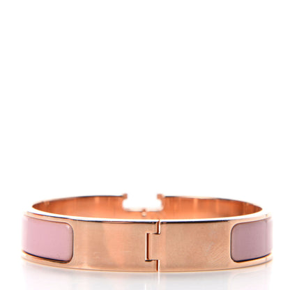 Hermes Enamel Narrow Clic Clac H Bracelet PM Rose Cassata 3 of 5