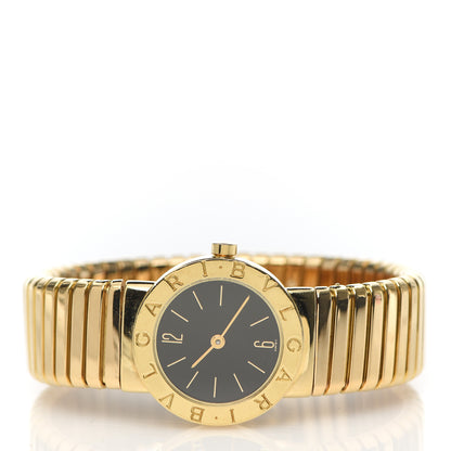 Bulgari 18K Yellow Gold 23mm Tubogas Quartz Watch Black 5 of 14