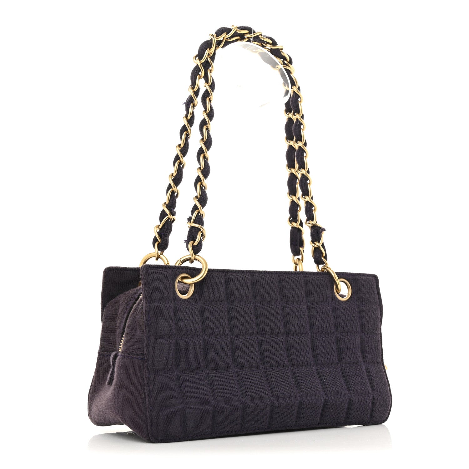 バッグ CHANEL COTTON JERSEY CHAIN SHOULDER BAG Chanel Jersey Quilted CC Chocolate Bar Bag Purple 1763070
