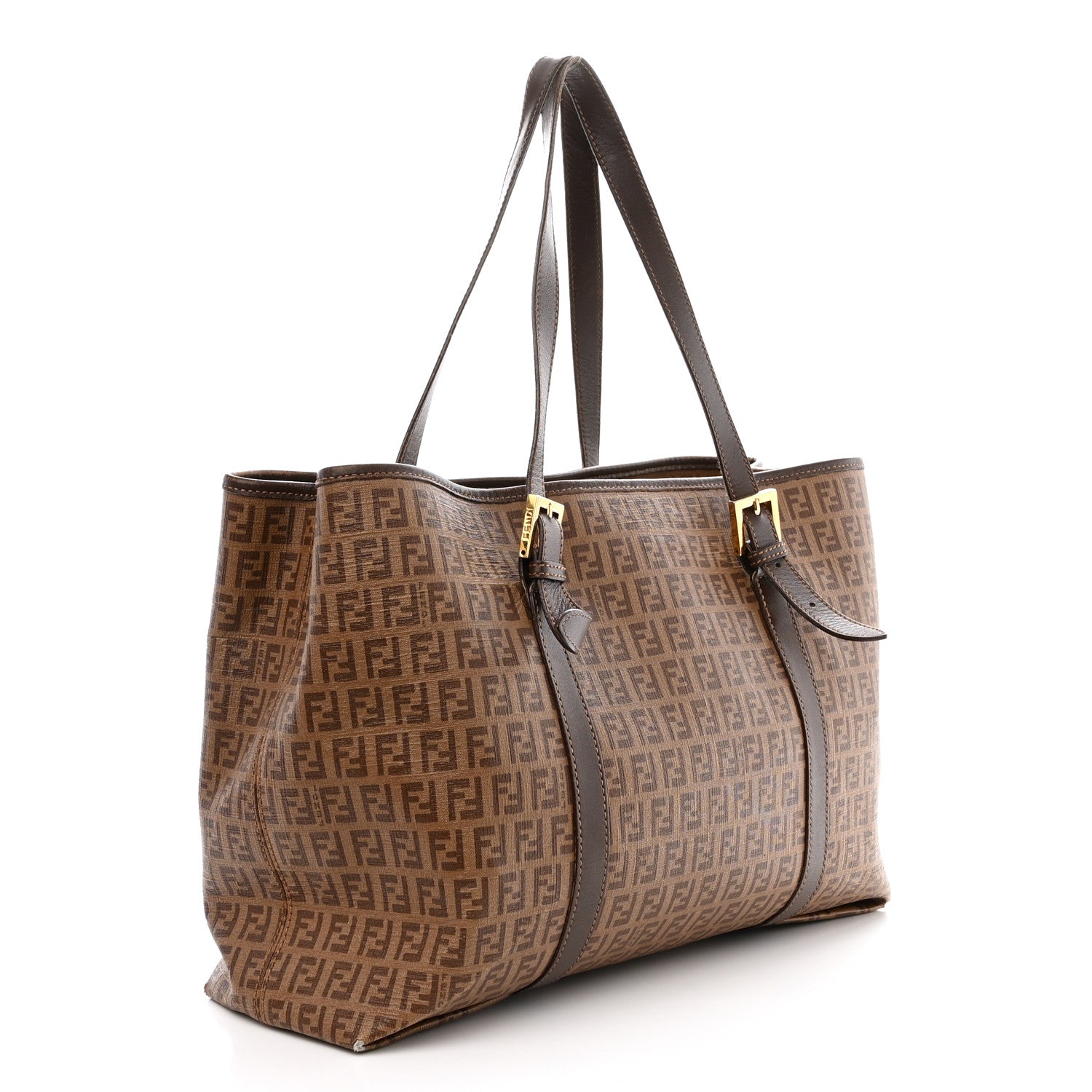 Fendi Zucchino Spalmati Vitello Tote Nocciola Castagna 3 of 13