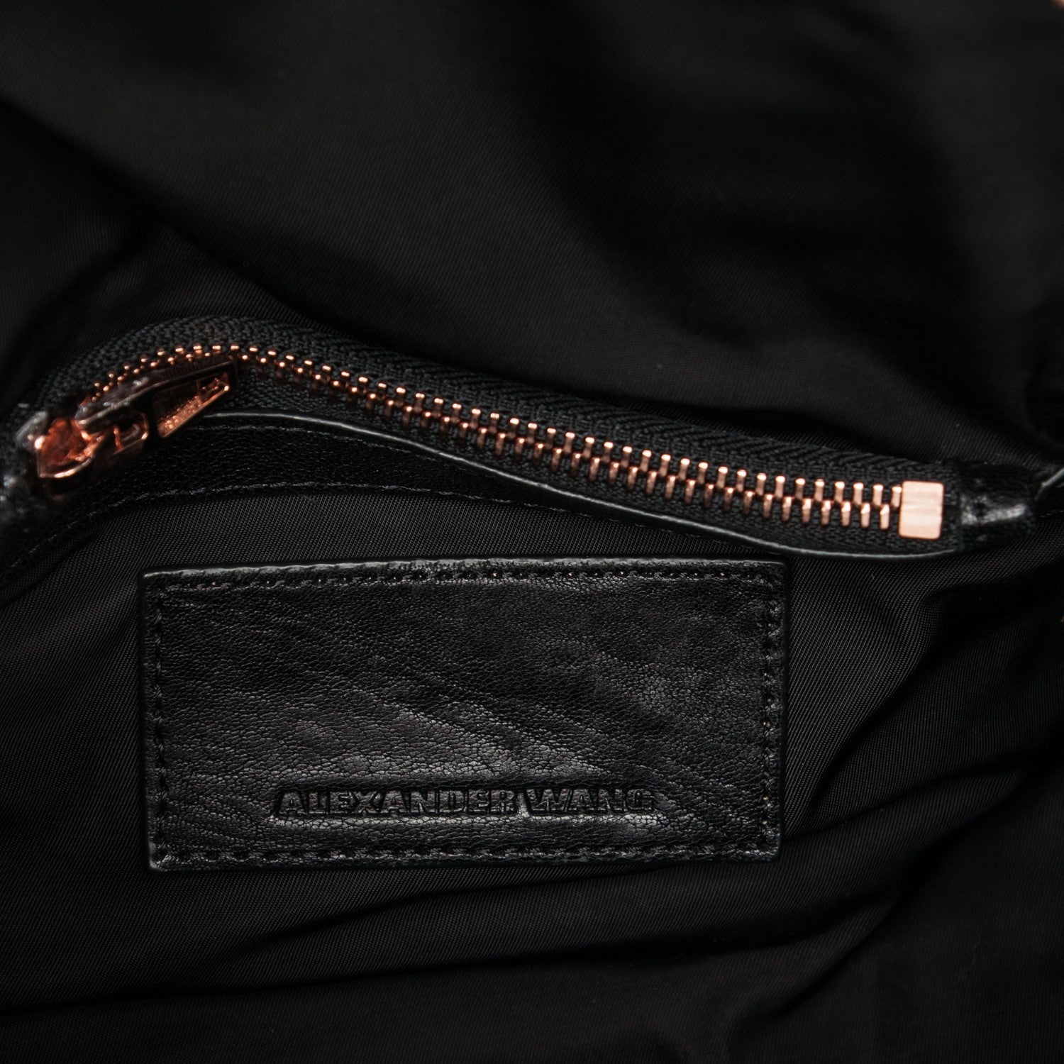 Alexander Wang Pebbled Lambskin Mini Rockie Black Rose Gold Hardware 7 of 7