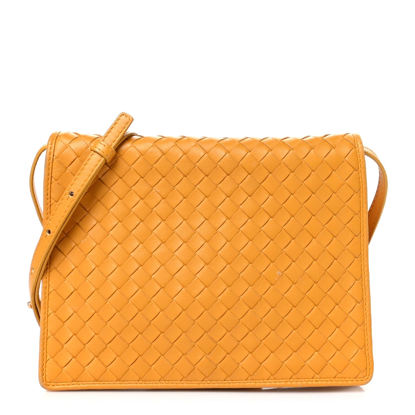 Nappa Intrecciato Flap Crossbody Orange