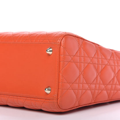 Christian Dior Lambskin Cannage Large Lady Dior Orange 7 of 10