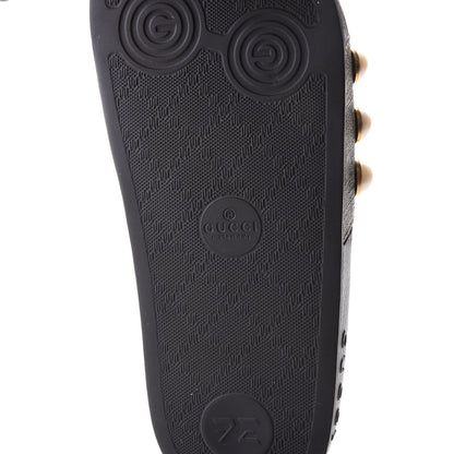 Gucci GG Supreme Monogram Pearls Slide Sandals 34 Beige 6 of 7