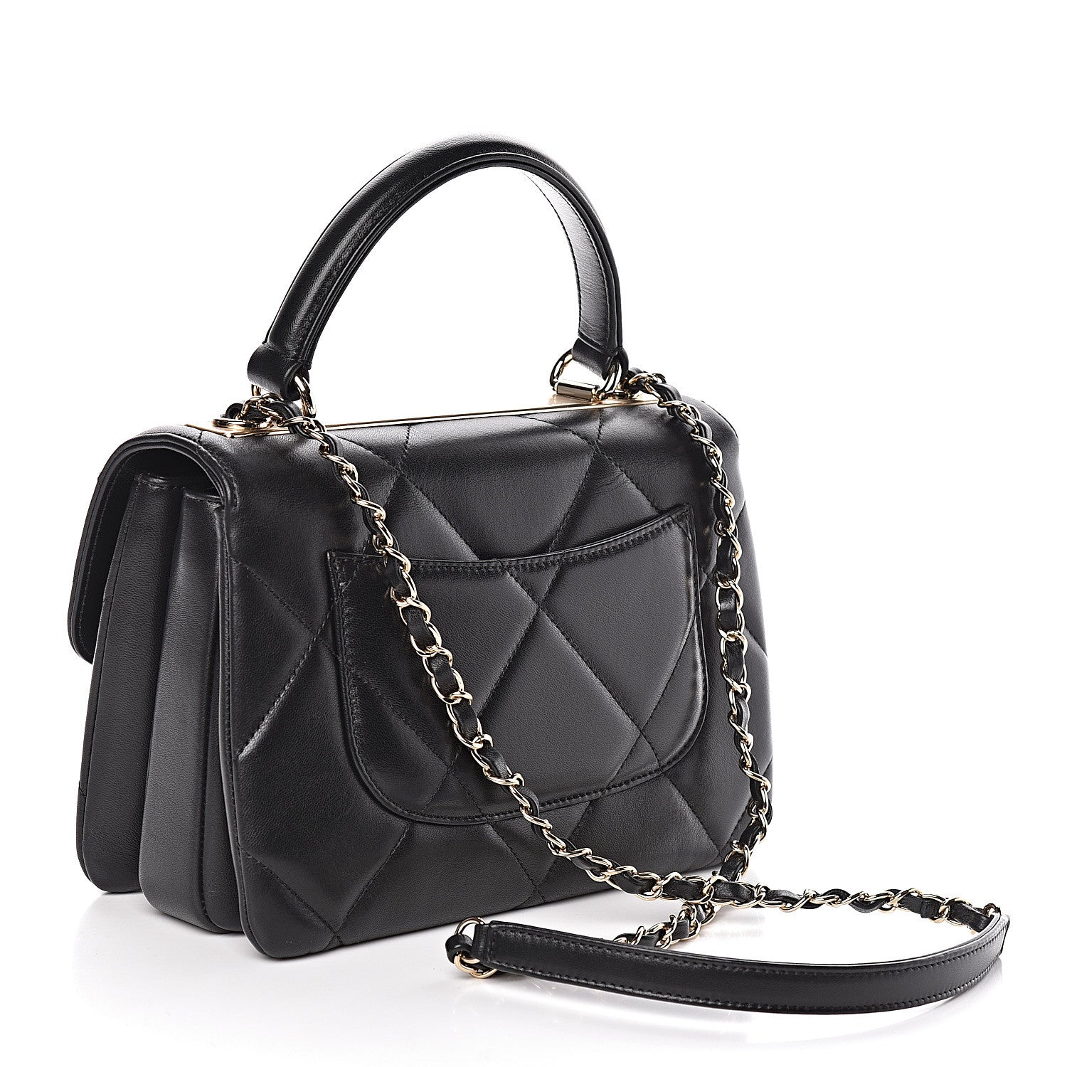 Chanel Lambskin Quilted Small Trendy CC Dual Handle Flap Bag Black 4 of 12