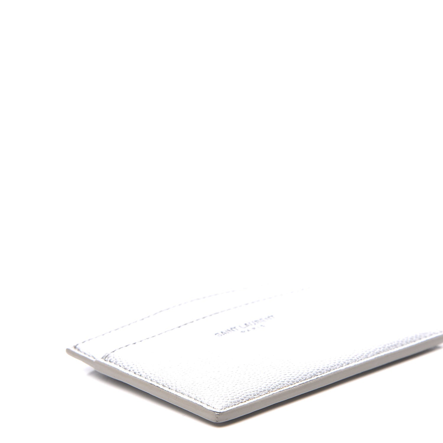 Saint Laurent Grain De Poudre Card Case Argento 5 of 9