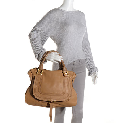 Chloe Calfskin Large Marcie Satchel Sand Shell 4 of 9