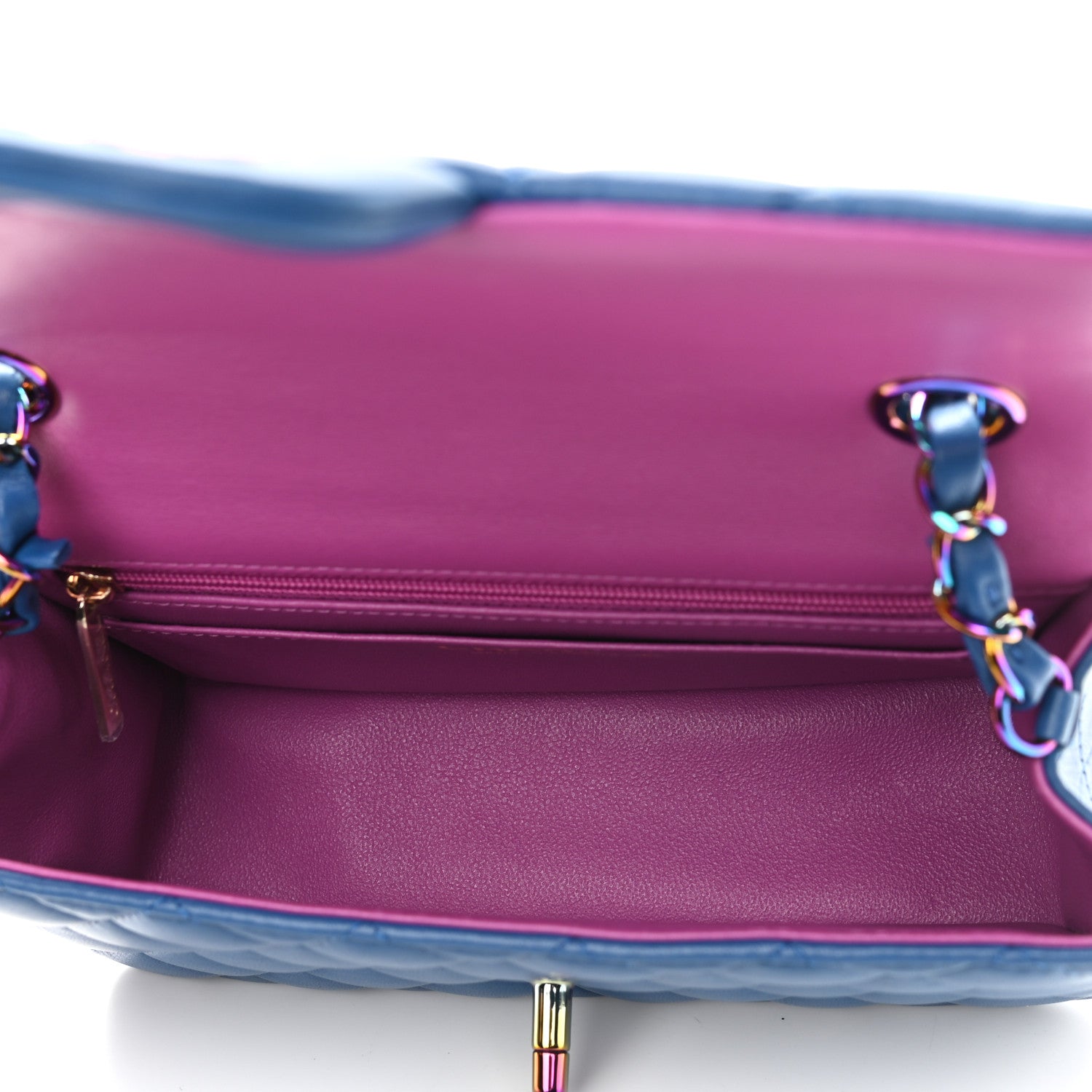 Chanel Lambskin Quilted Mini Rectangular Flap Blue Purple 5 of 10