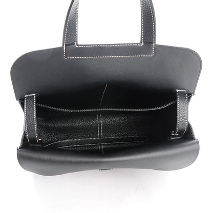 Hermes Taurillon Clemence Halzan 31 GM Black 5 of 7