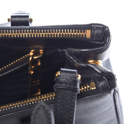 Prada Saffiano Small Galleria Double Zip Tote Black 8 of 10