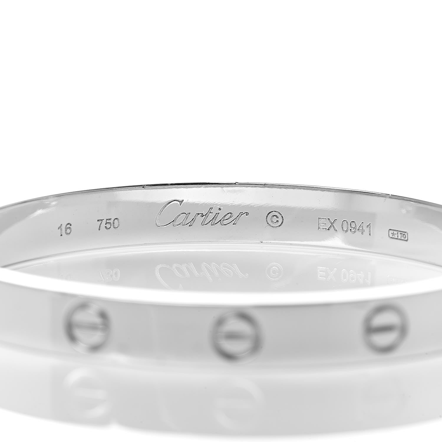 Cartier 18K White Gold LOVE Bracelet 16 4 of 6