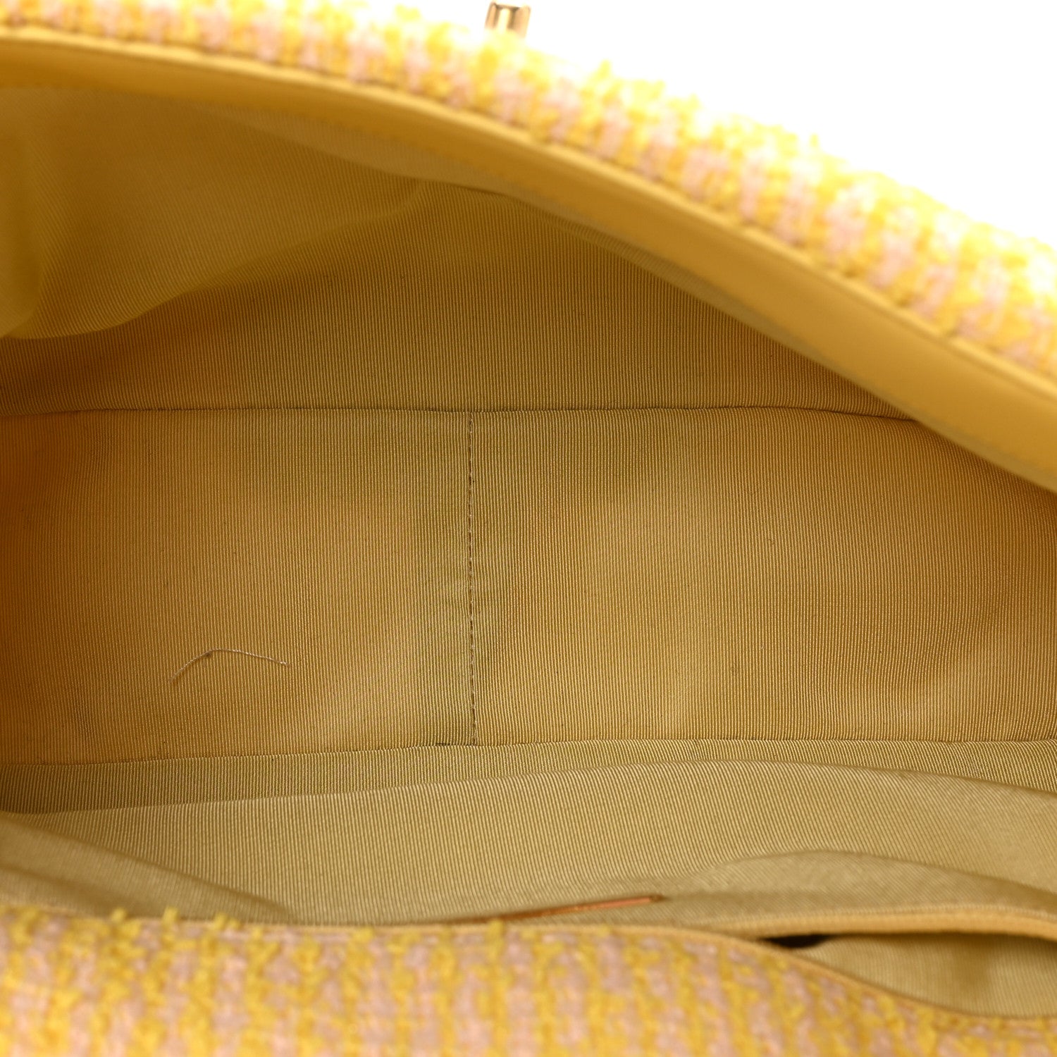 Chanel Tweed Quilted Large Chanel 19 Flap Yellow 5 of 10