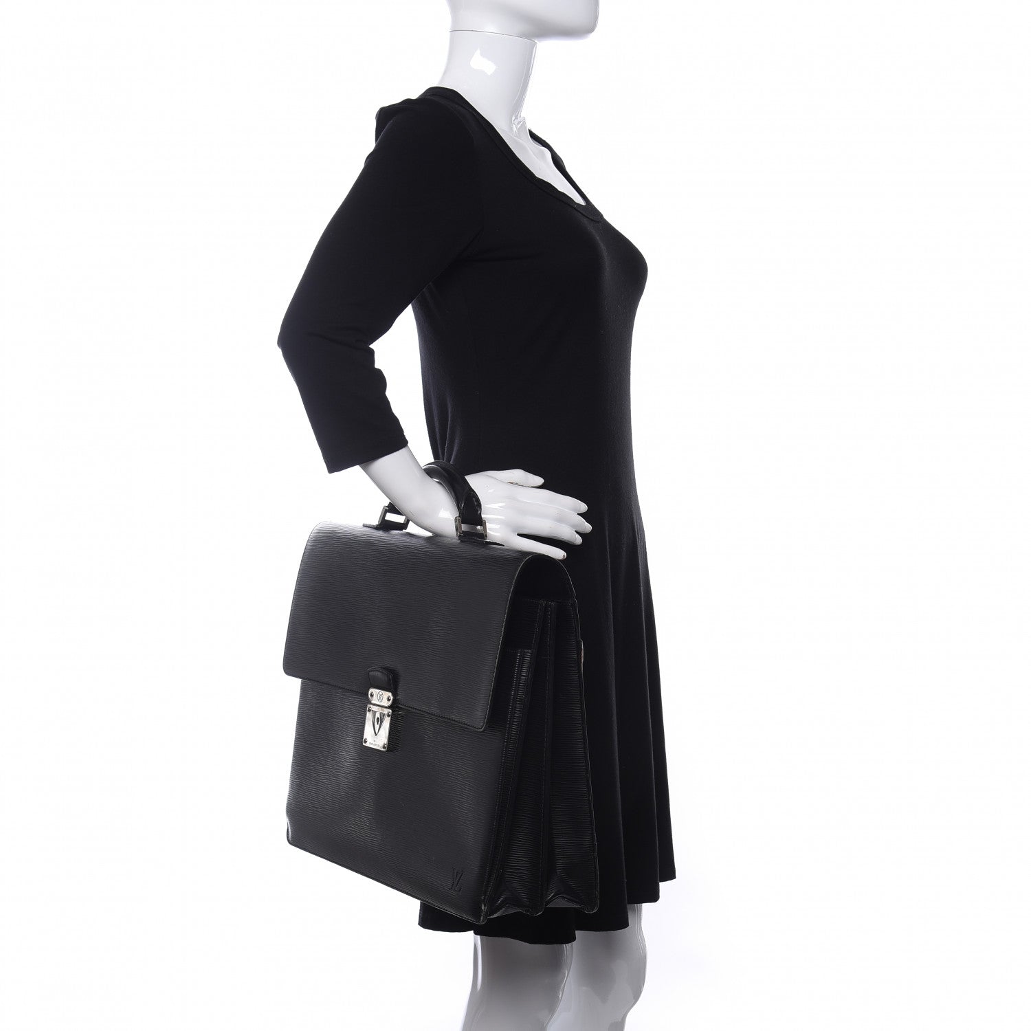 Louis Vuitton Epi Robusto 2 Compartment Briefcase Black 2 of 11