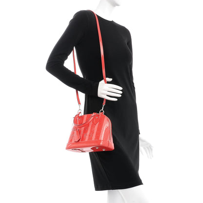 Louis Vuitton Vernis Rayures Alma BB Poppy 2 of 8