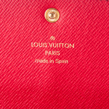 Louis Vuitton Damier Ebene Emilie Wallet Red 6 of 7