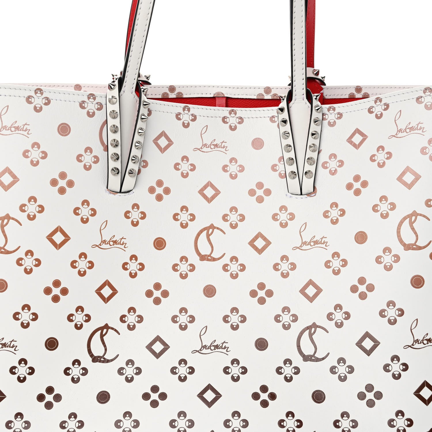 Christian Louboutin Calfskin Patent Degrade Loubinthesky East West Cabata Tote White 9 of 11