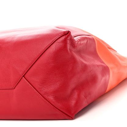 Celine Lambskin Horizontal Bi-Color Cabas Orange Magenta 9 of 9