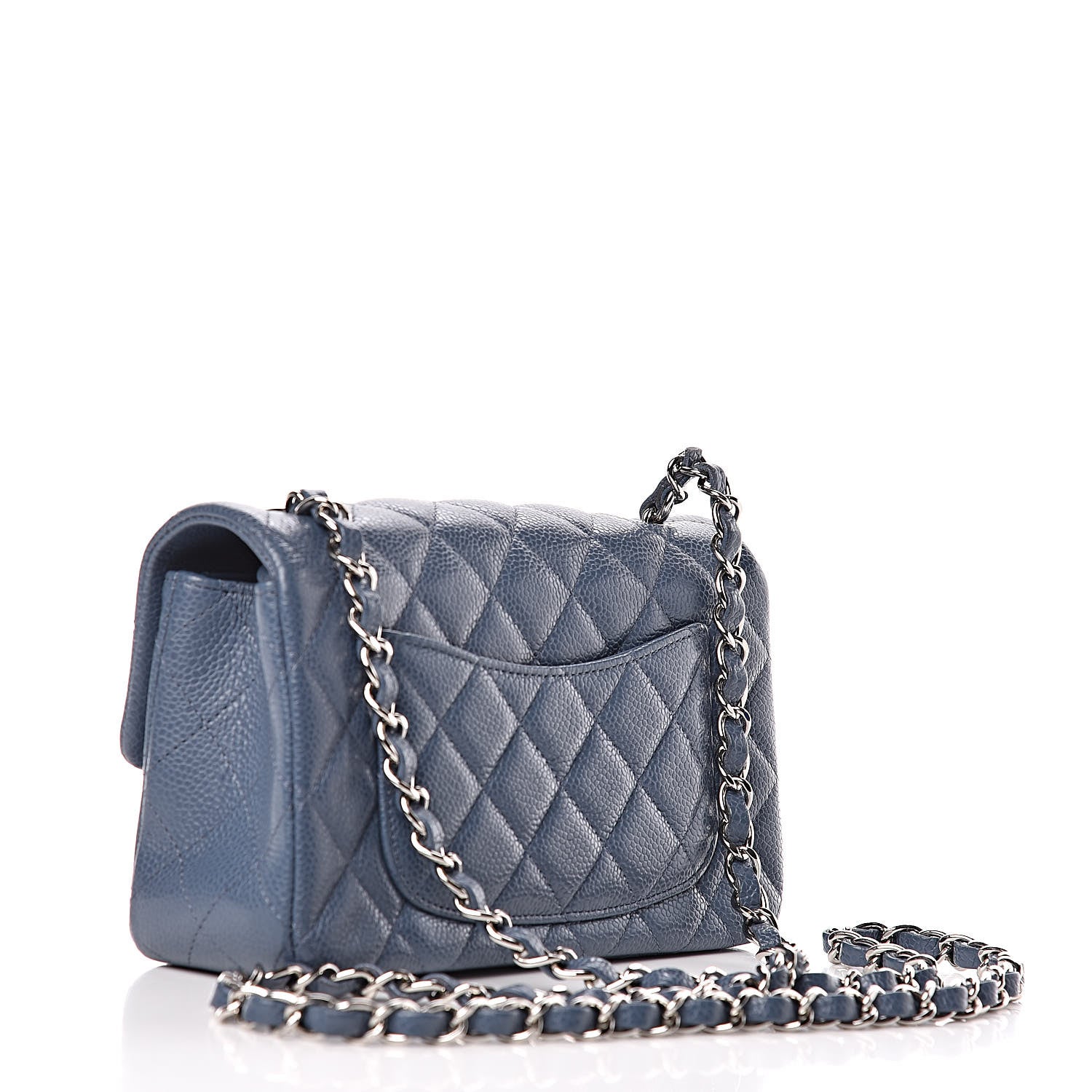 Chanel Caviar Quilted Mini Rectangular Flap Blue 3 of 10