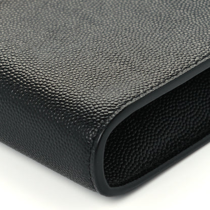 Saint Laurent Grain De Poudre Monogram Cassandra Chain Wallet Black 10 of 10