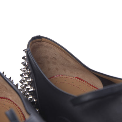 Christian Louboutin Calfskin Spike Mens Freddy Flat 46.5 Black 8 of 10
