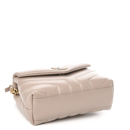Saint Laurent Calfskin Y Quilted Monogram Toy Loulou Satchel Light Natural 4 of 11